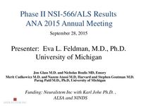 NSI-566 ALS Phase I/II Data Presentation by Eva Feldman, PhD, MD – 2015 ANA Annual Meeting